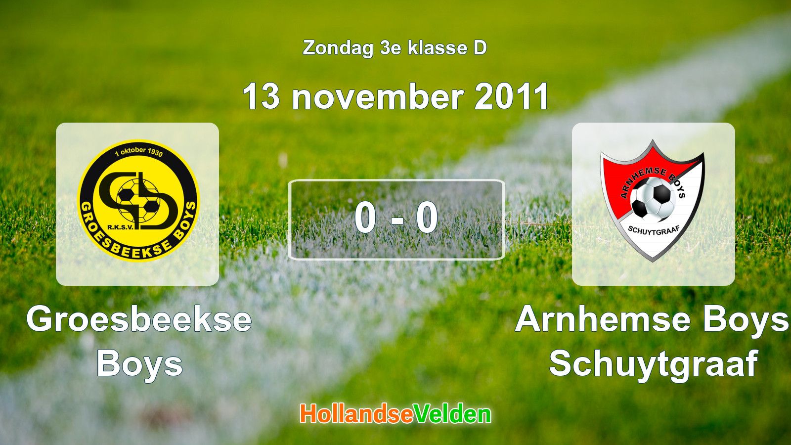 Gespeelde wedstrijd: Groesbeekse Boys - Arnhemse Boys Schuytgraaf 0 - 0 (13 november 2011)
