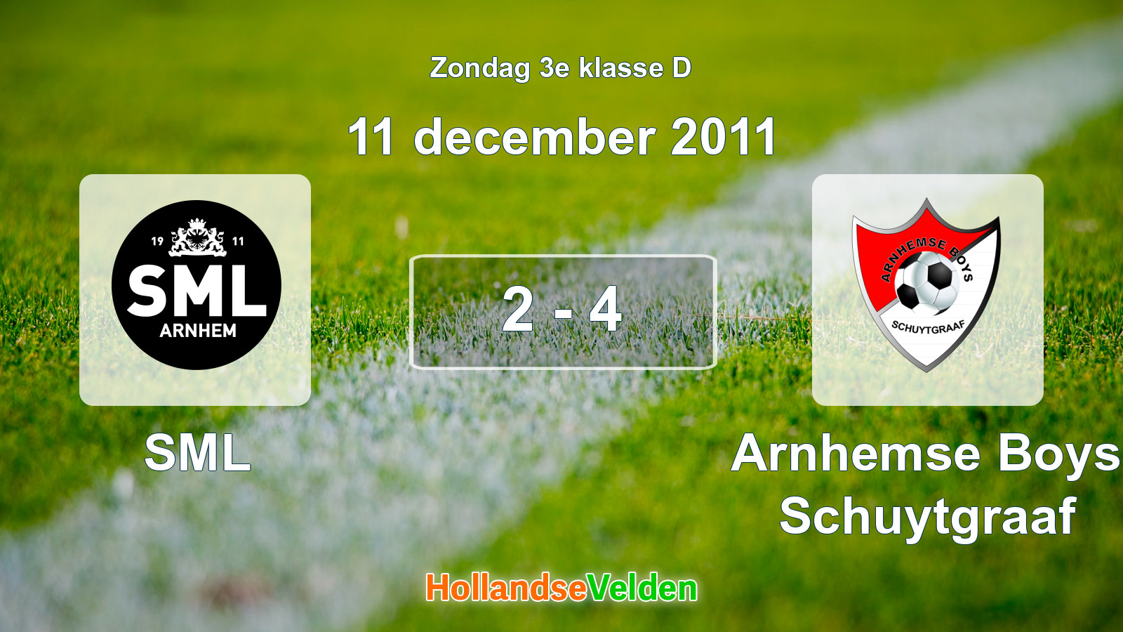 Gespeelde wedstrijd: SML - Arnhemse Boys Schuytgraaf 2 - 4 (11 december 2011)
