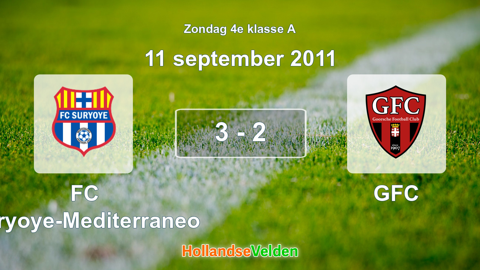 Gespeelde wedstrijd: FC Suryoye-Mediterraneo - GFC 3 - 2 (11 september 2011)