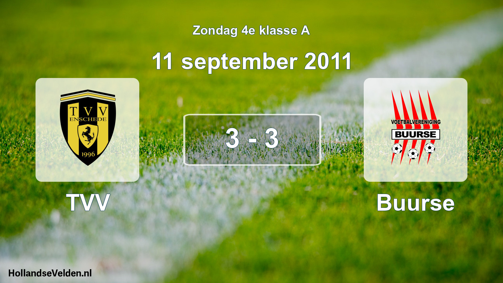 Gespeelde wedstrijd: TVV - Buurse 3 - 3 (11 september 2011)