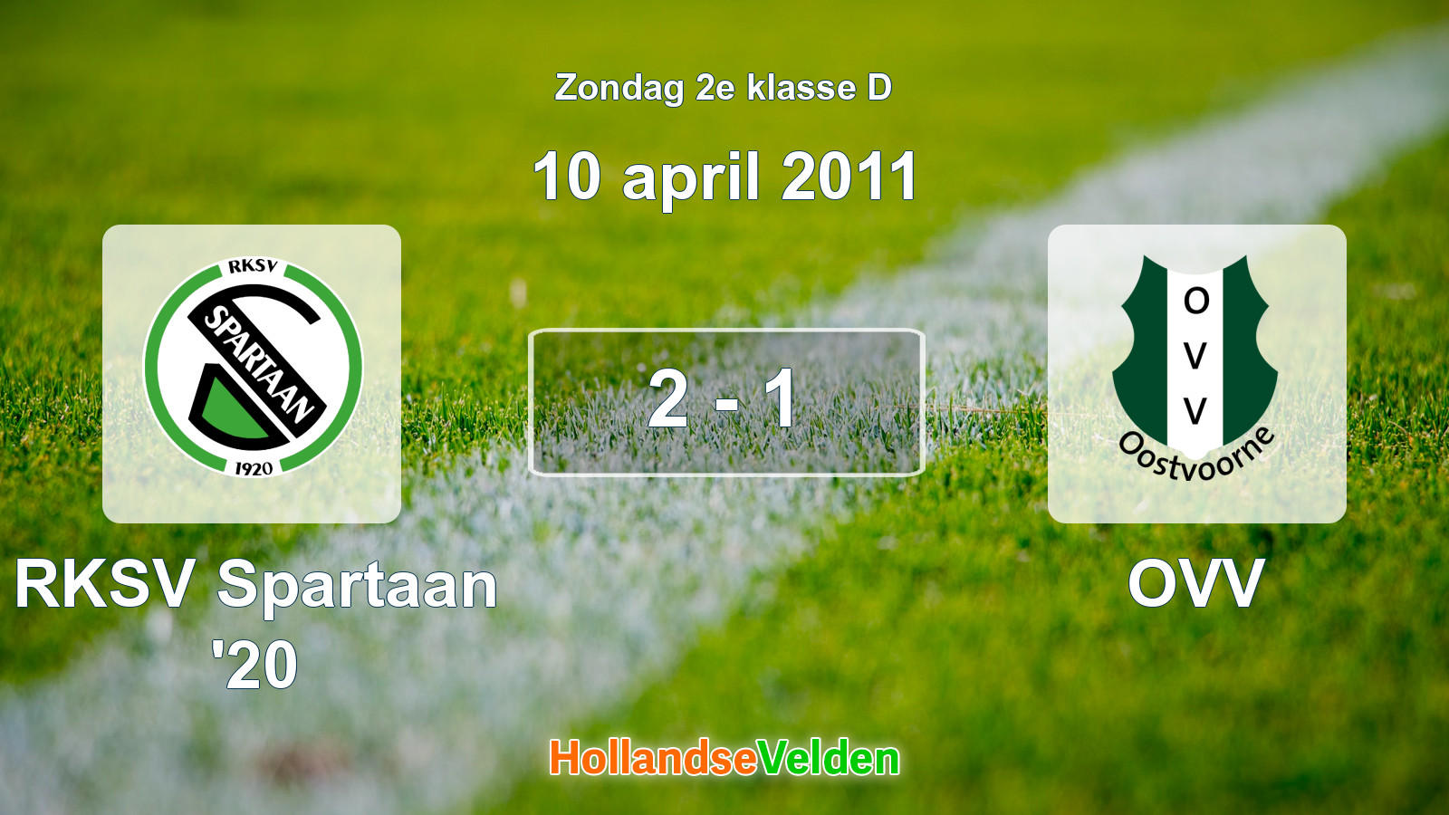 Gespeelde wedstrijd: RKSV Spartaan '20 - OVV 2 - 1 (10 april 2011)