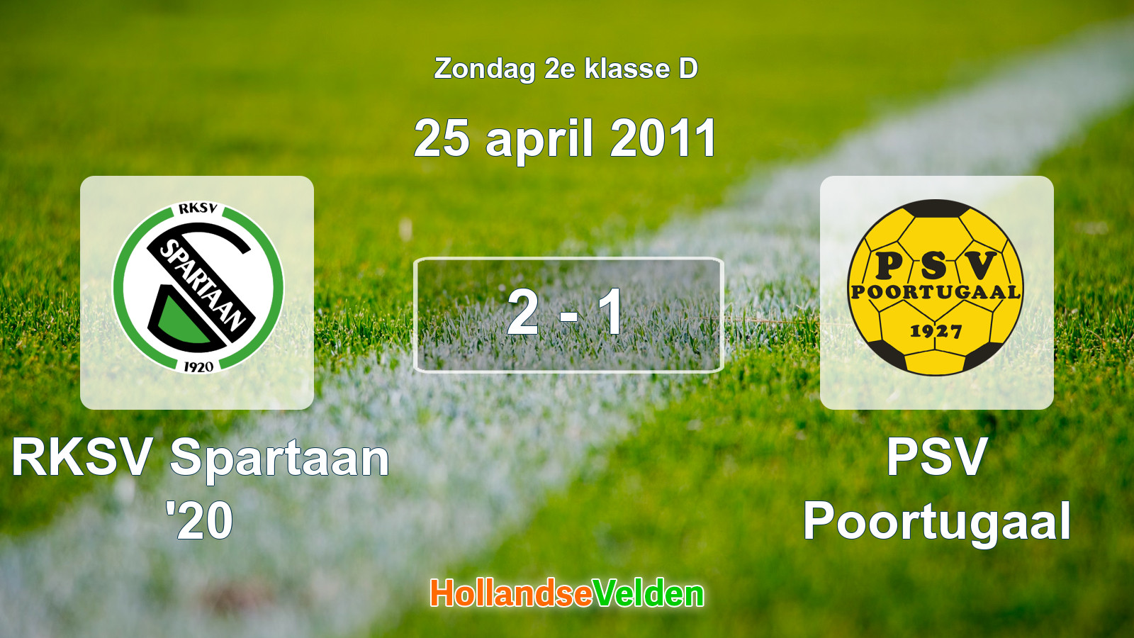 Gespeelde wedstrijd: RKSV Spartaan '20 - PSV Poortugaal 2 - 1 (25 april 2011)