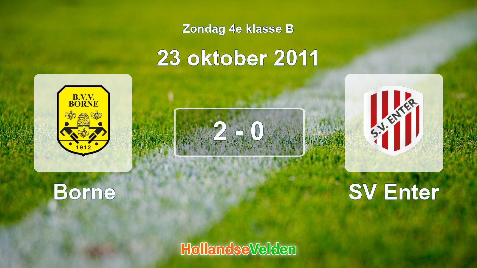 Gespeelde wedstrijd: Borne - SV Enter 2 - 0 (23 oktober 2011)
