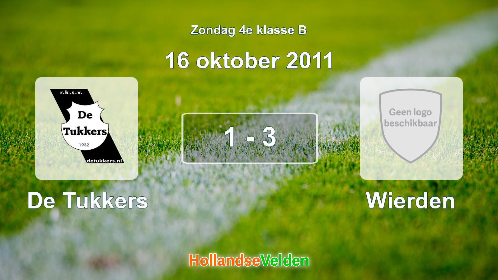 Gespeelde wedstrijd: De Tukkers - Wierden 1 - 3 (16 oktober 2011)
