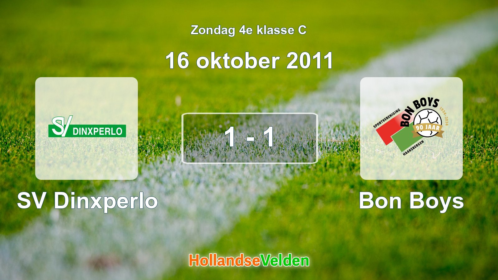 Gespeelde wedstrijd: SV Dinxperlo - Bon Boys 1 - 1 (16 oktober 2011)