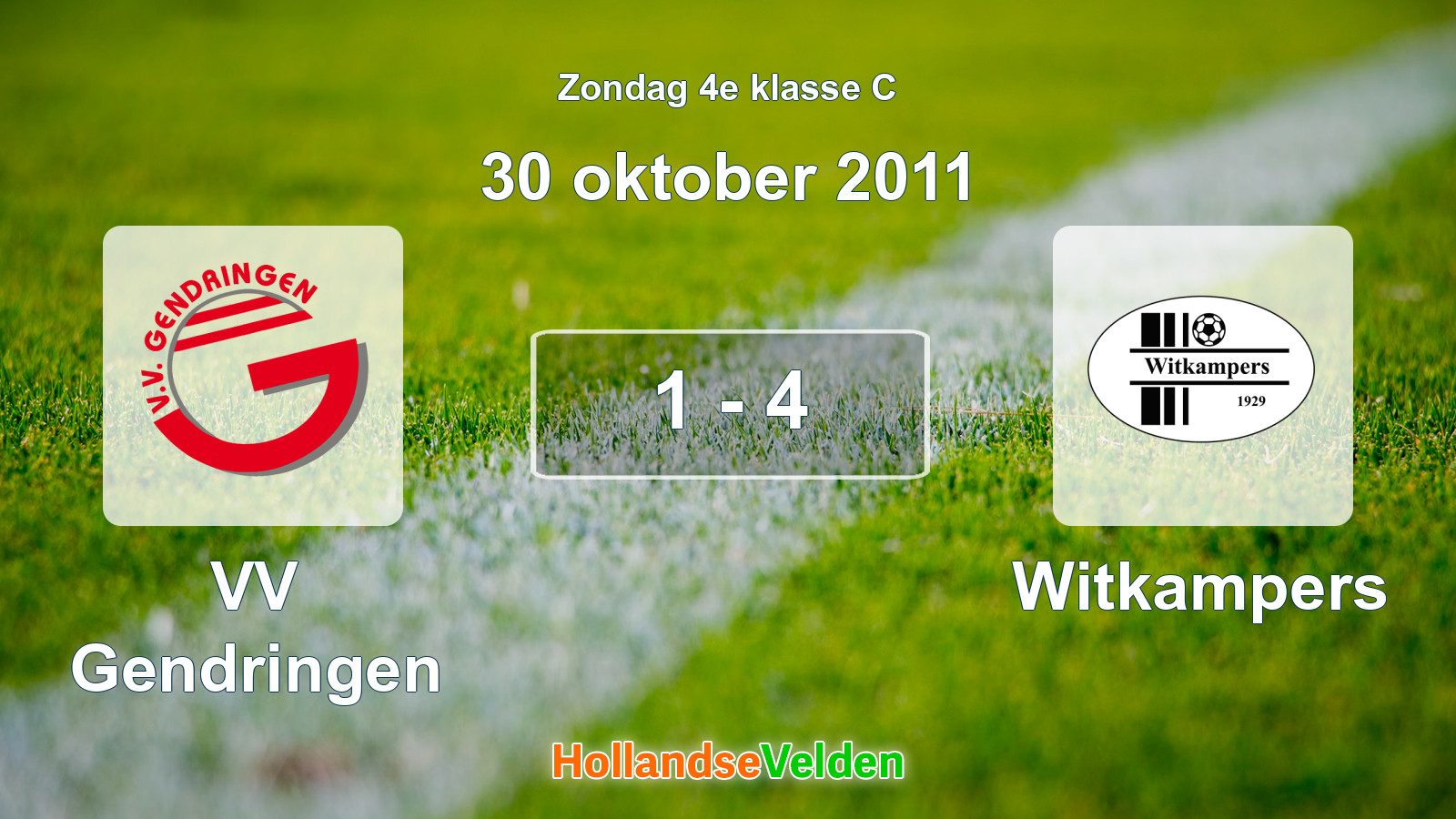 Gespeelde wedstrijd: VV Gendringen - Witkampers 1 - 4 (30 oktober 2011)