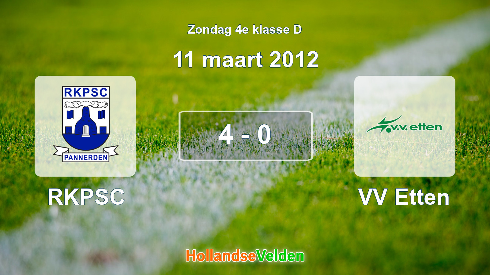 Gespeelde wedstrijd: RKPSC - VV Etten 4 - 0 (11 maart 2012)