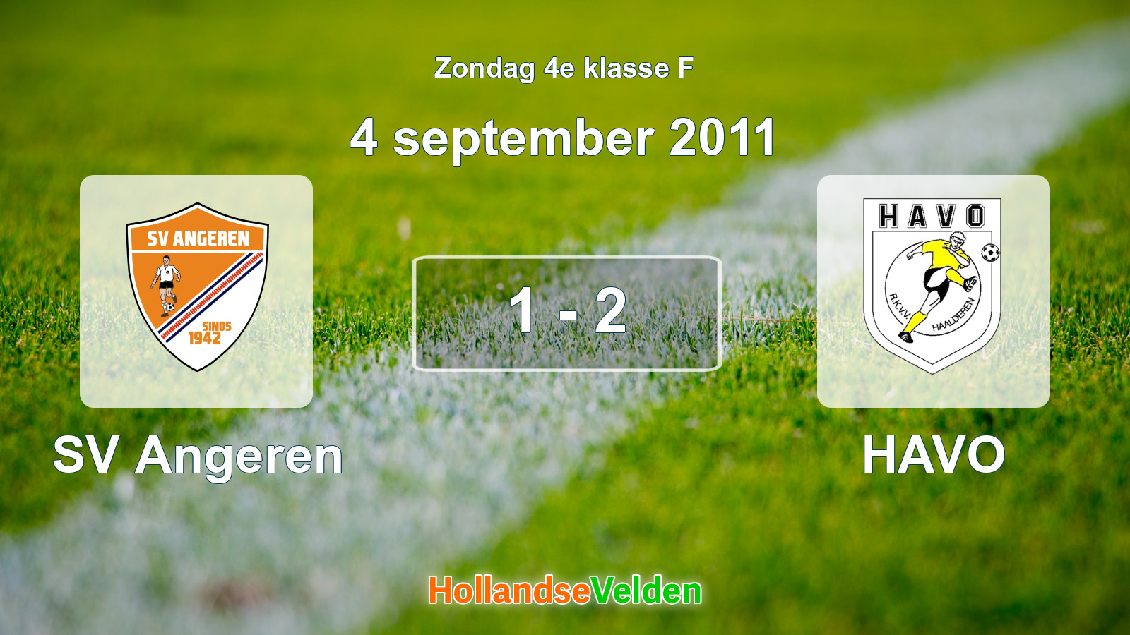 Gespeelde wedstrijd: SV Angeren - HAVO 1 - 2 (4 september 2011)