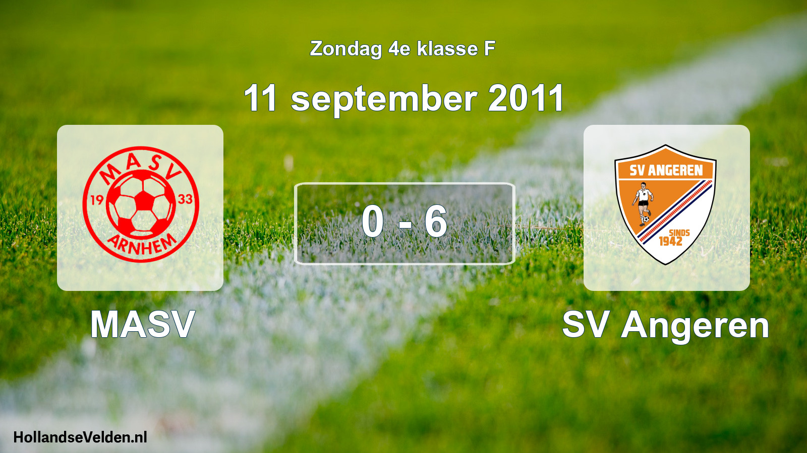 Gespeelde wedstrijd: MASV - SV Angeren 0 - 6 (11 september 2011)