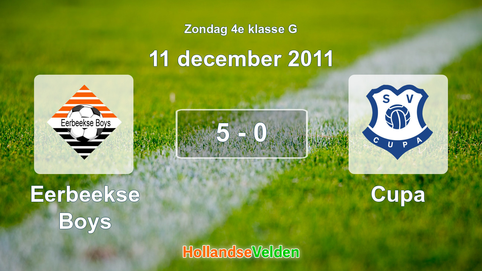 Gespeelde wedstrijd: Eerbeekse Boys - Cupa 5 - 0 (11 december 2011)