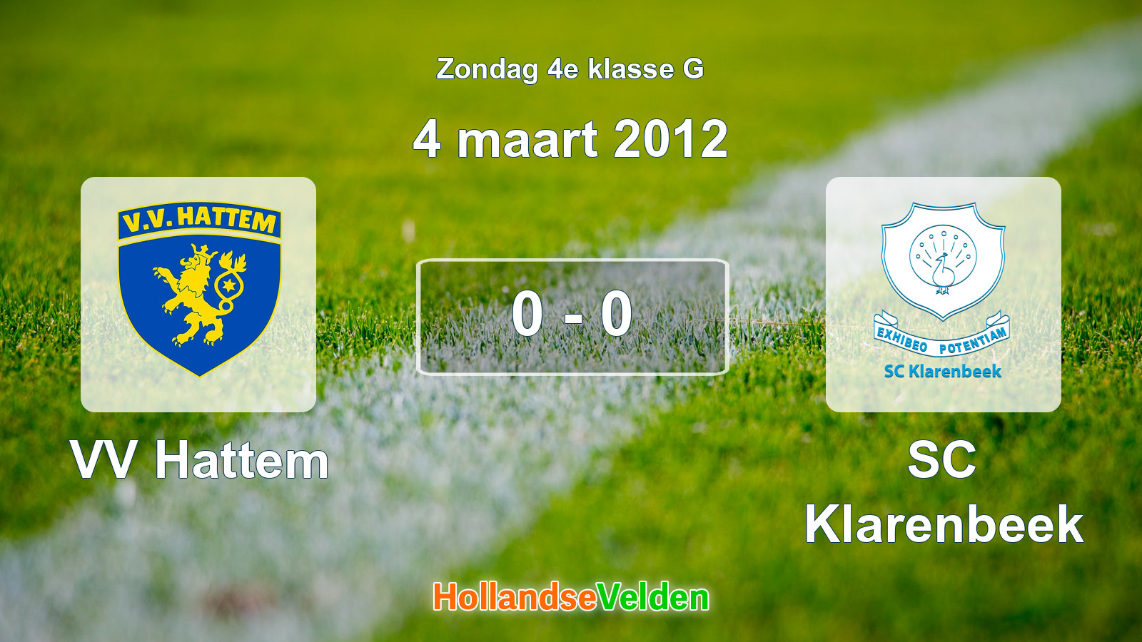 Gespeelde wedstrijd: VV Hattem - SC Klarenbeek 0 - 0 (4 maart 2012)