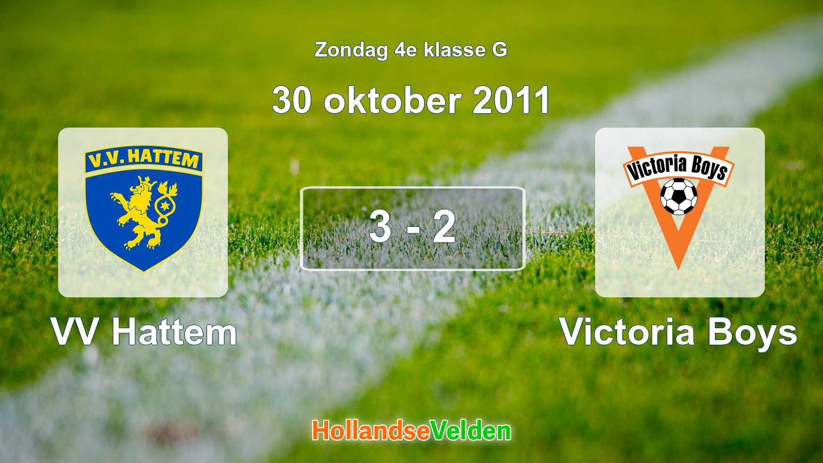 Gespeelde wedstrijd: VV Hattem - Victoria Boys 3 - 2 (30 oktober 2011)