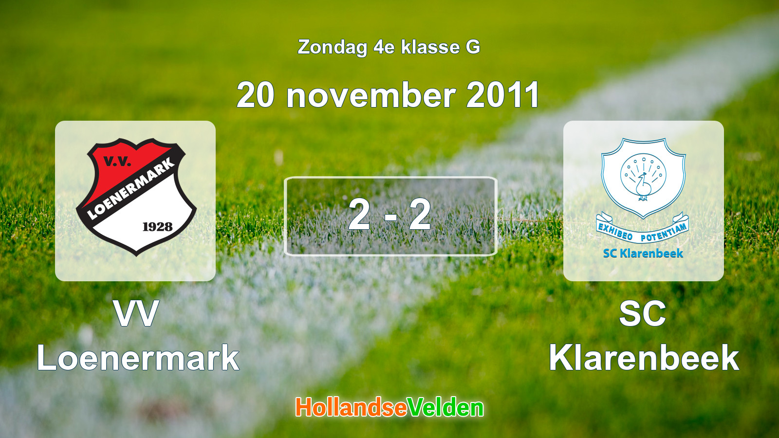Gespeelde wedstrijd: VV Loenermark - SC Klarenbeek 2 - 2 (20 november 2011)