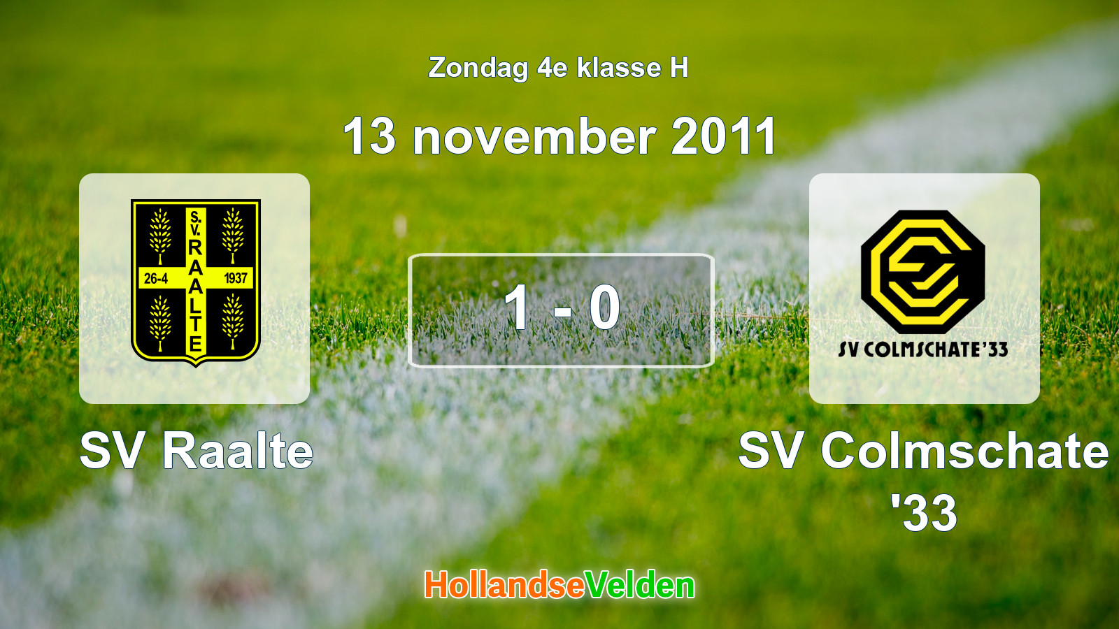 Gespeelde wedstrijd: SV Raalte - SV Colmschate '33 1 - 0 (13 november 2011)