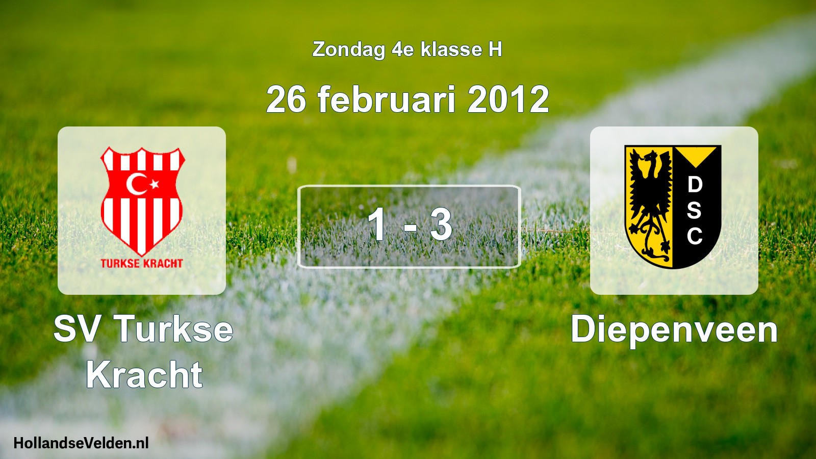Gespeelde wedstrijd: SV Turkse Kracht - Diepenveen 1 - 3 (26 februari 2012)