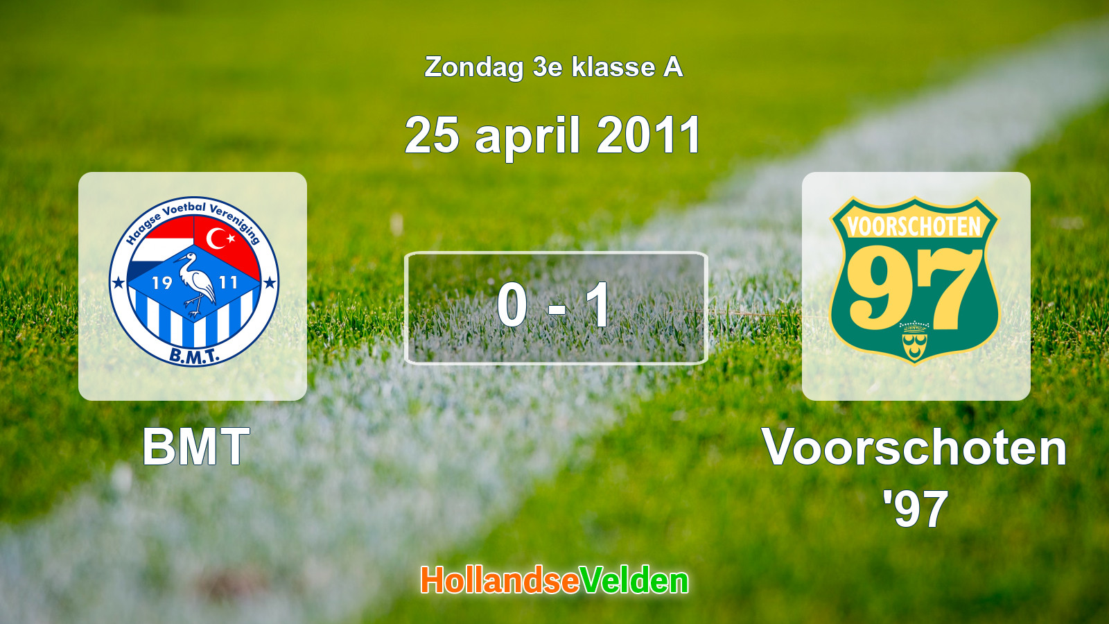 Gespeelde wedstrijd: BMT - Voorschoten '97 0 - 1 (25 april 2011)