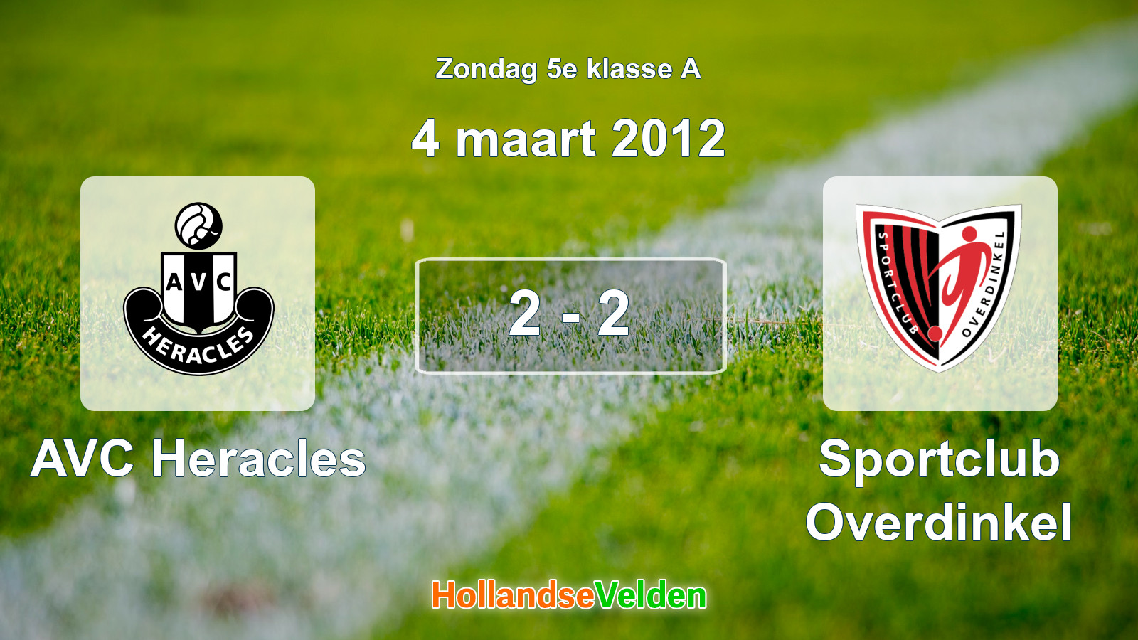 Gespeelde wedstrijd: AVC Heracles - Sportclub Overdinkel 2 - 2 (4 maart 2012)