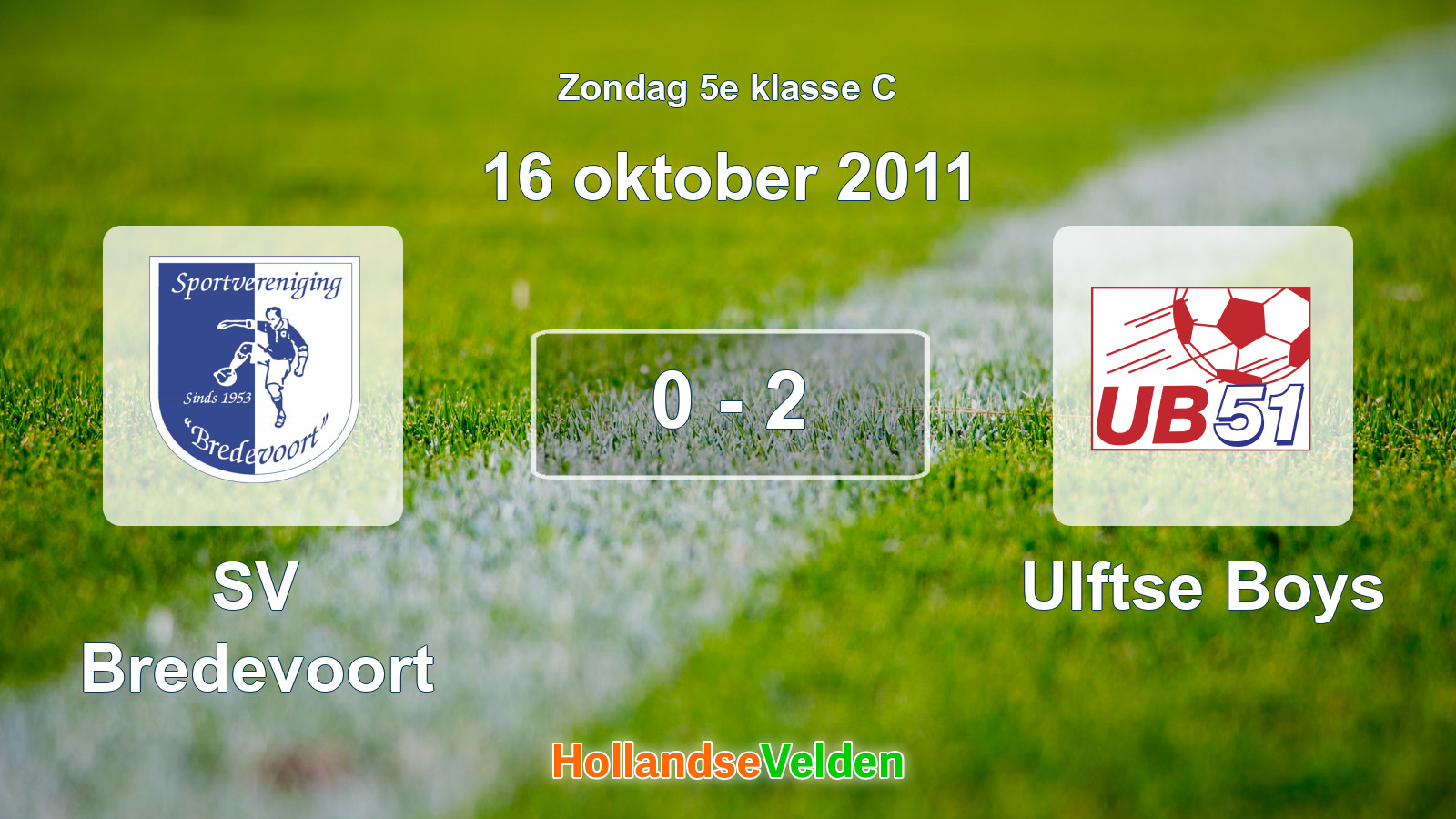 Gespeelde wedstrijd: SV Bredevoort - Ulftse Boys 0 - 2 (16 oktober 2011)