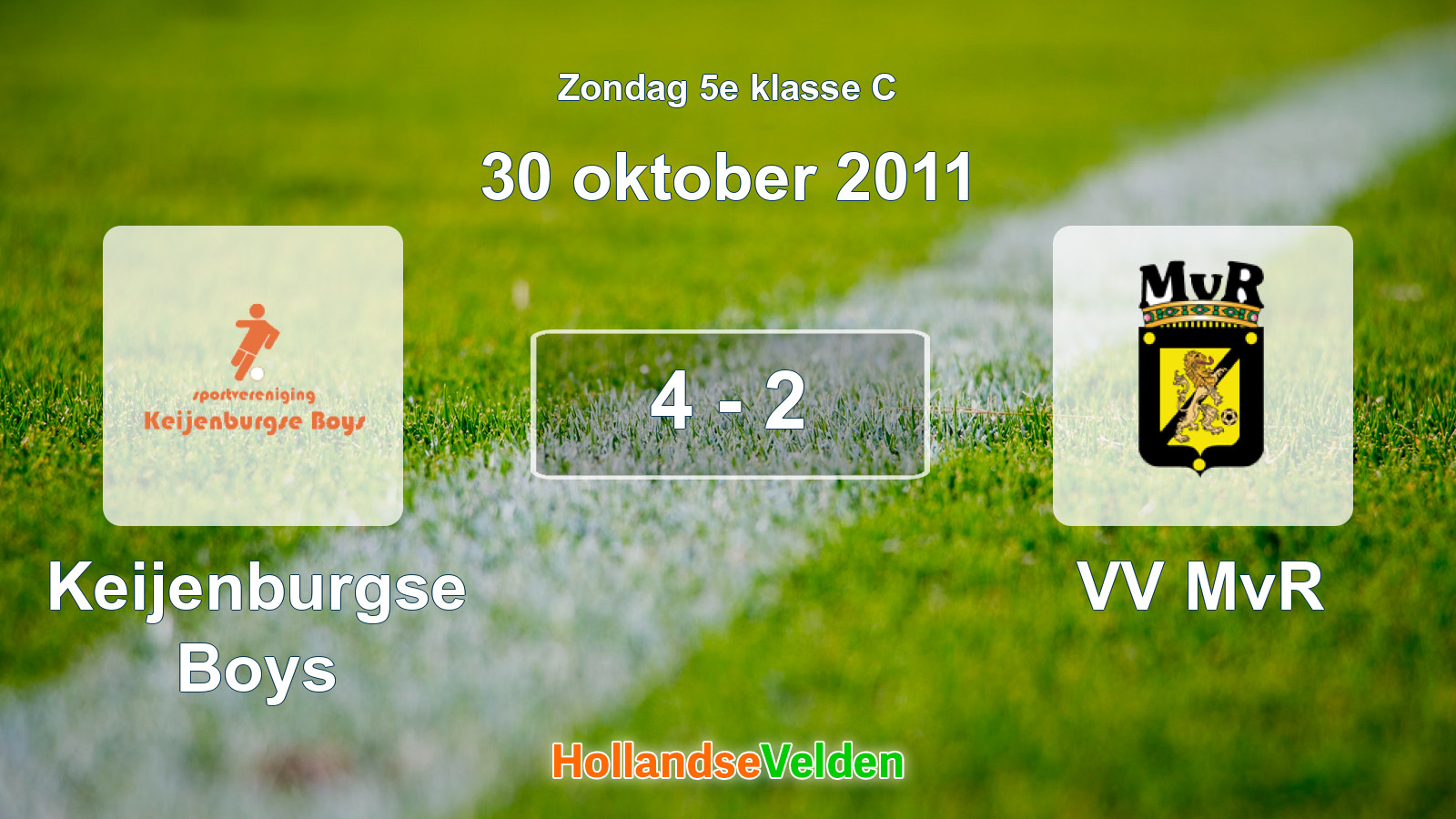 Gespeelde wedstrijd: Keijenburgse Boys - VV MvR 4 - 2 (30 oktober 2011)