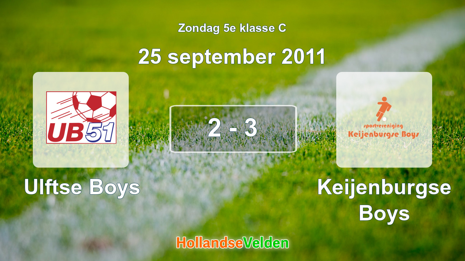 Gespeelde wedstrijd: Ulftse Boys - Keijenburgse Boys 2 - 3 (25 september 2011)