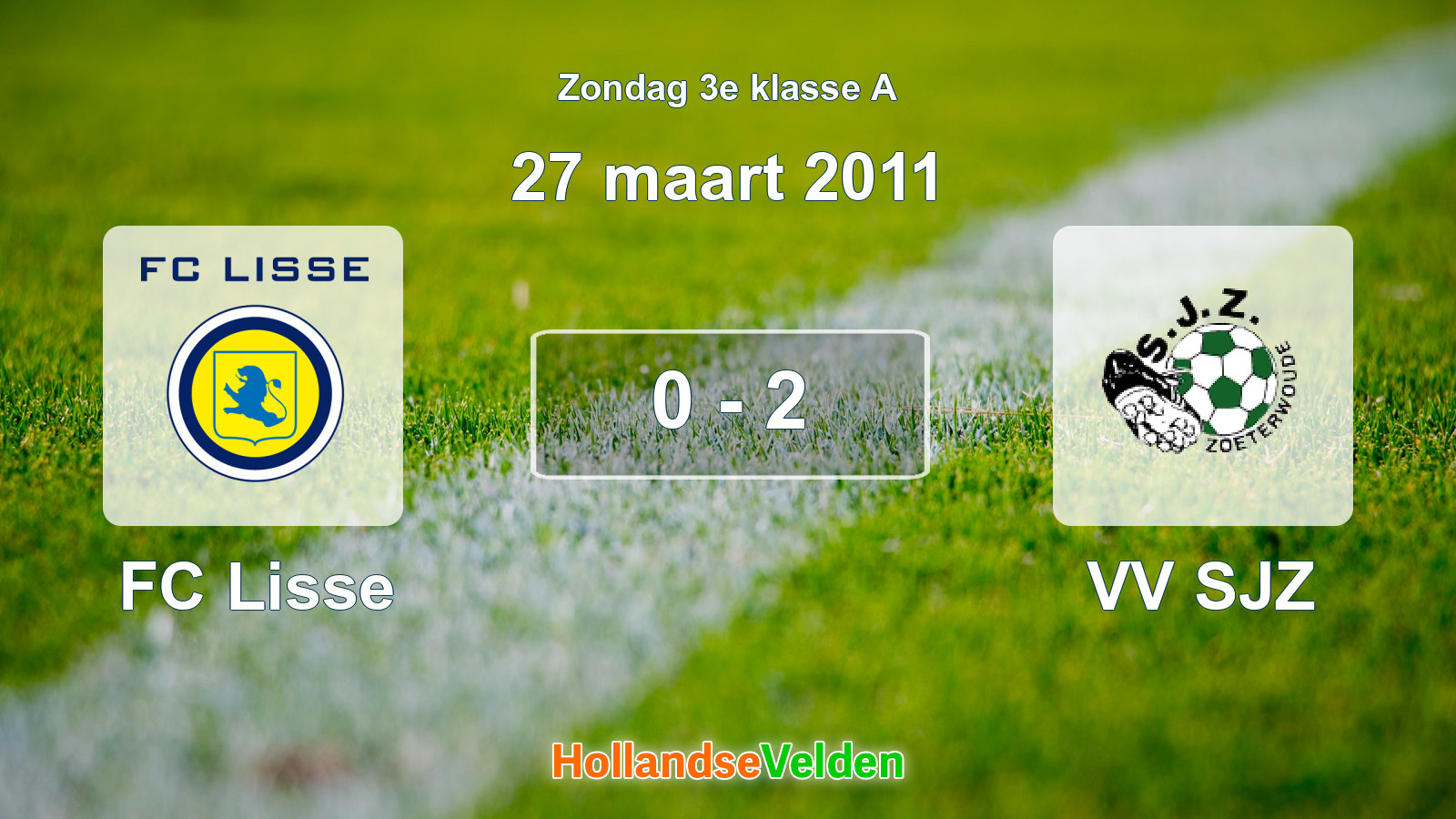 Gespeelde wedstrijd: FC Lisse - VV SJZ 0 - 2 (27 maart 2011)