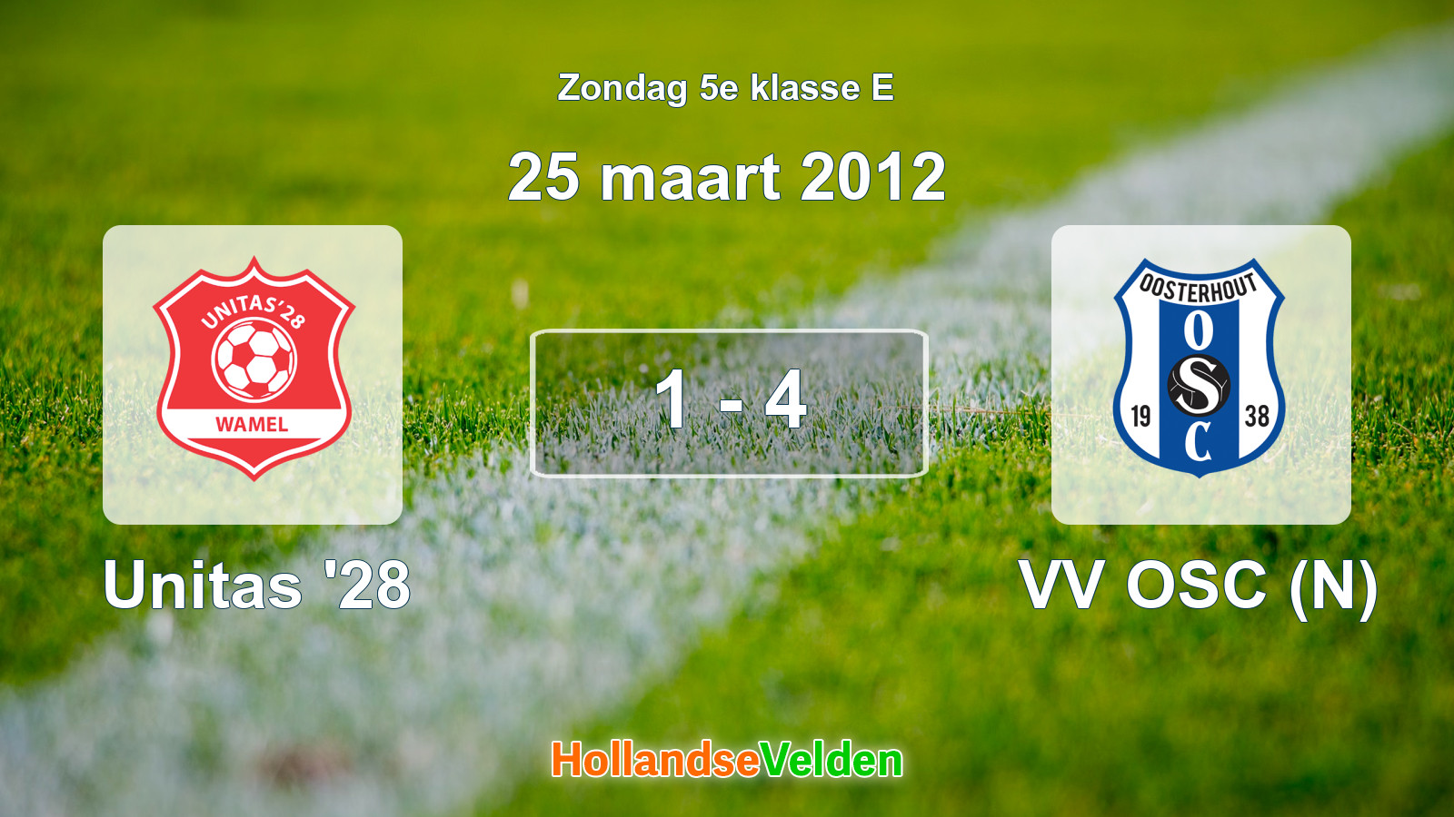 Gespeelde wedstrijd: Unitas '28 - VV OSC (N) 1 - 4 (25 maart 2012)