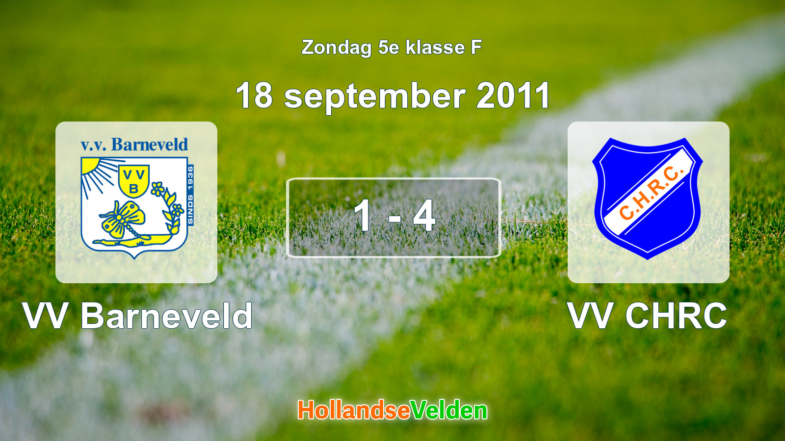 Gespeelde wedstrijd: VV Barneveld - VV CHRC 1 - 4 (18 september 2011)