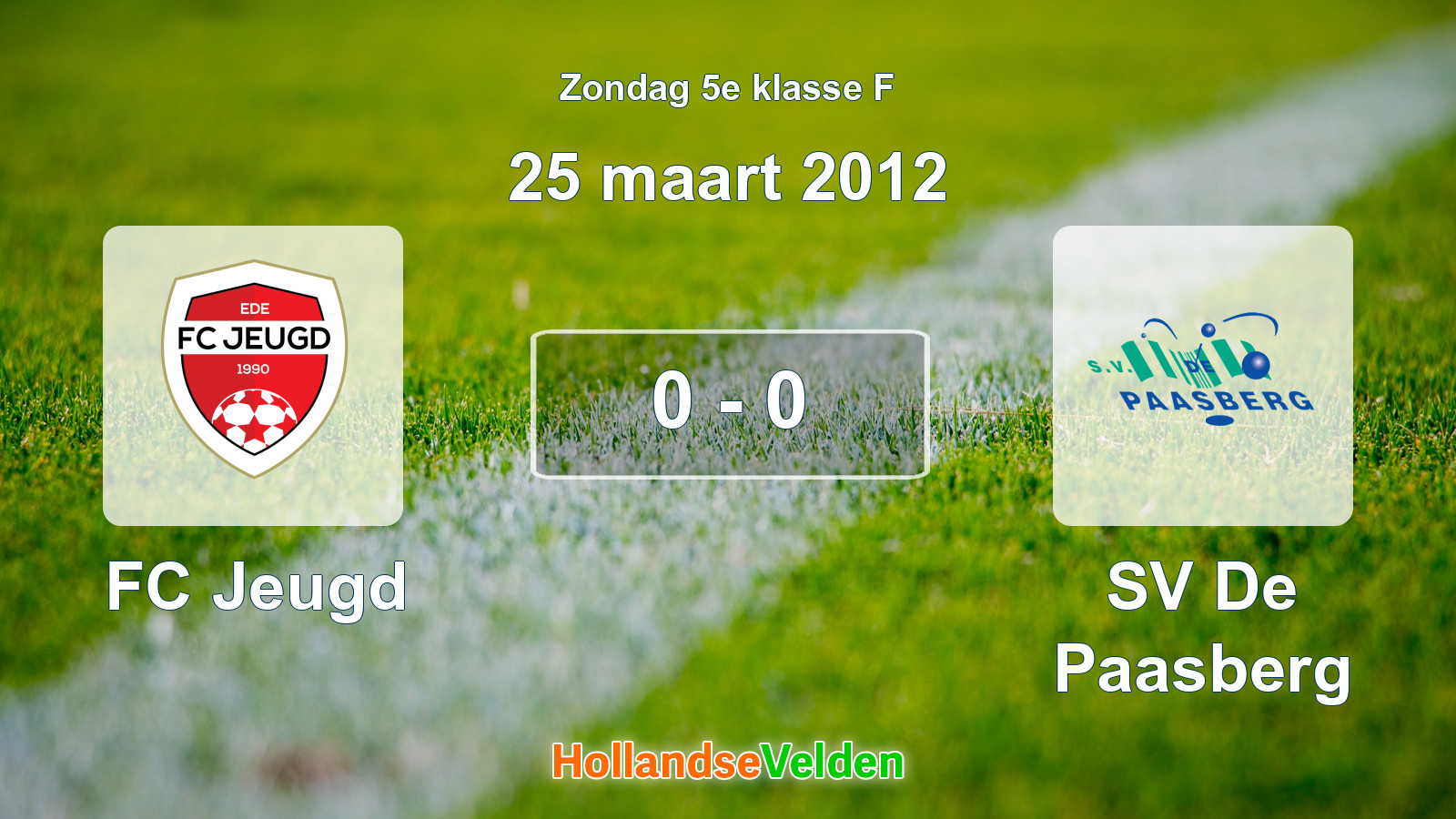 Gespeelde wedstrijd: FC Jeugd - SV De Paasberg 0 - 0 (25 maart 2012)
