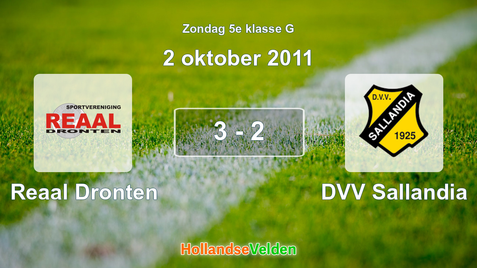 Gespeelde wedstrijd: Reaal Dronten - DVV Sallandia 3 - 2 (2 oktober 2011)