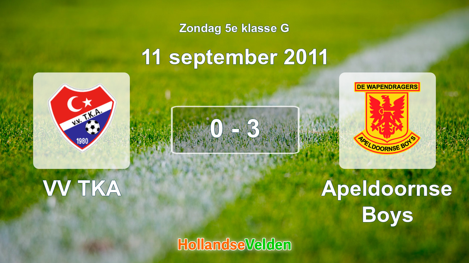 Gespeelde wedstrijd: VV TKA - Apeldoornse Boys 0 - 3 (11 september 2011)