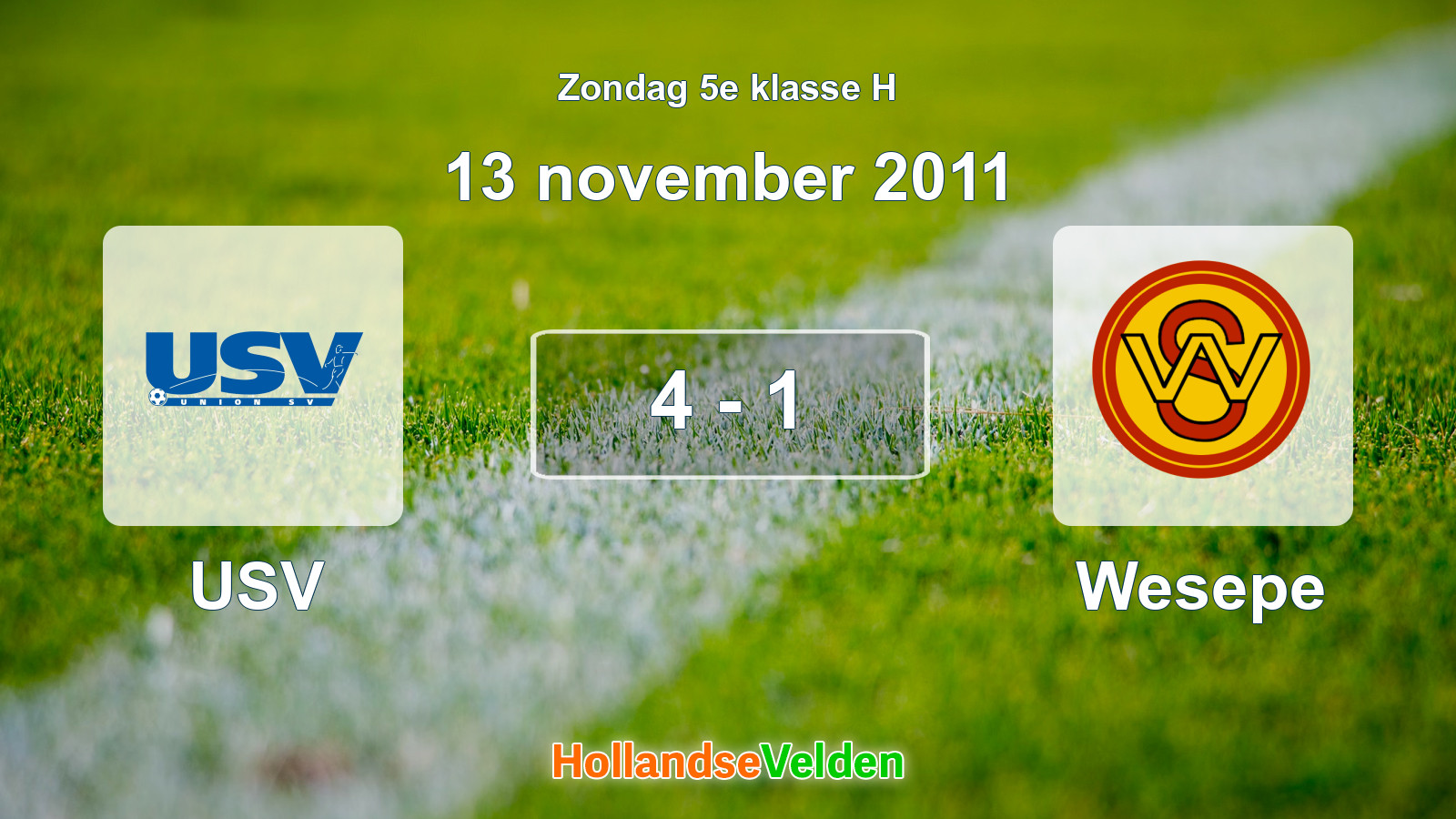 Gespeelde wedstrijd: USV - Wesepe 4 - 1 (13 november 2011)