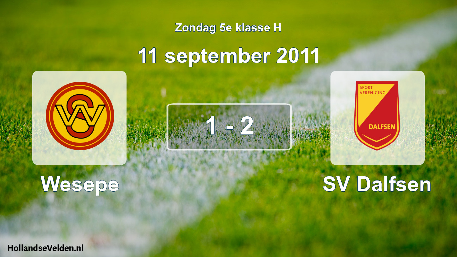 Gespeelde wedstrijd: Wesepe - SV Dalfsen 1 - 2 (11 september 2011)
