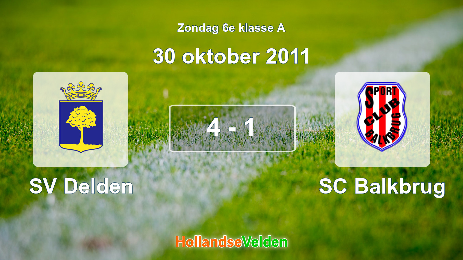 Gespeelde wedstrijd: SV Delden - SC Balkbrug 4 - 1 (30 oktober 2011)