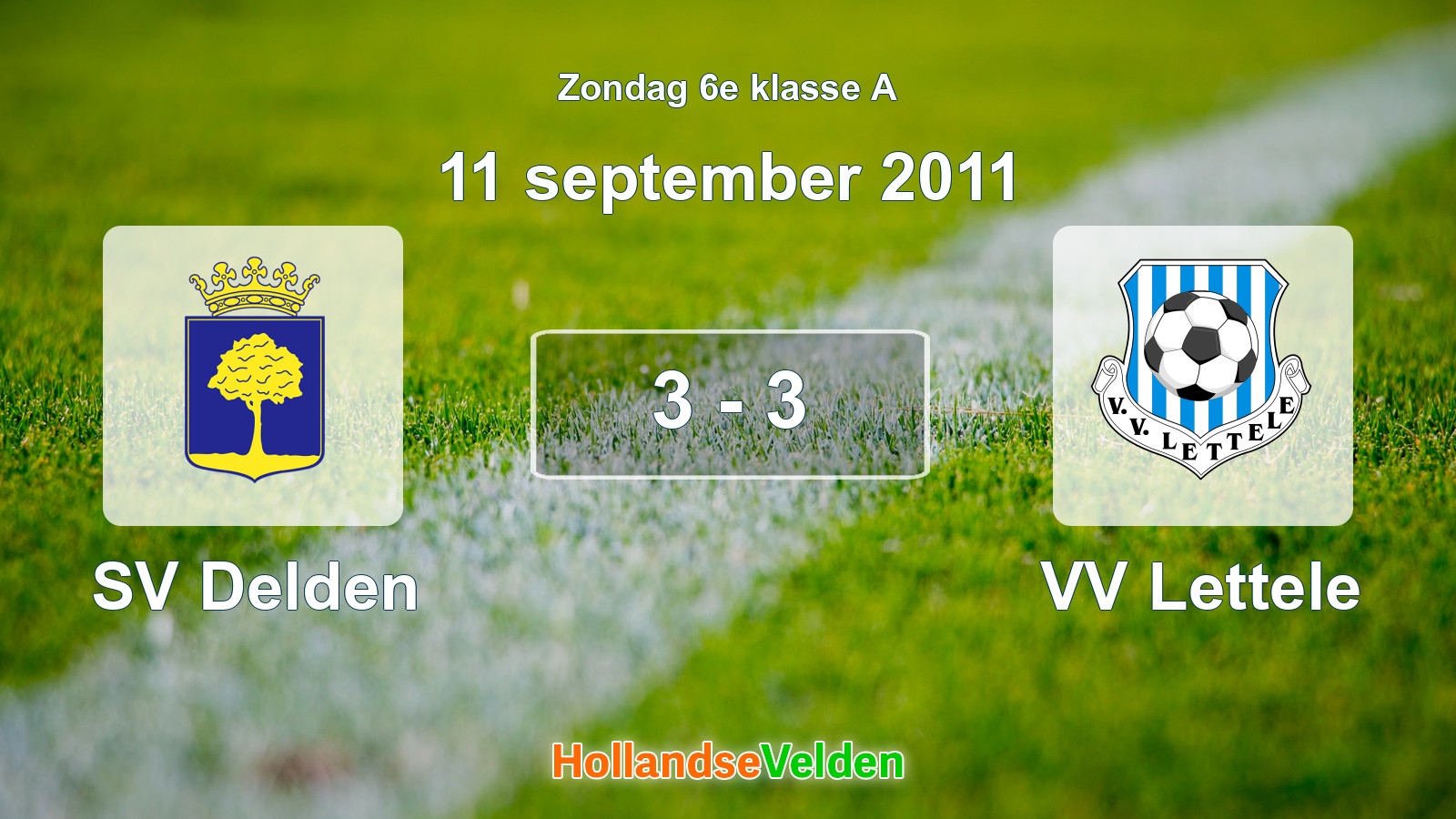 Gespeelde wedstrijd: SV Delden - VV Lettele 3 - 3 (11 september 2011)