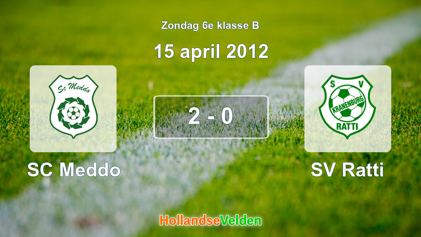 Gespeelde wedstrijd: SC Meddo - SV Ratti 2 - 0 (15 april 2012)