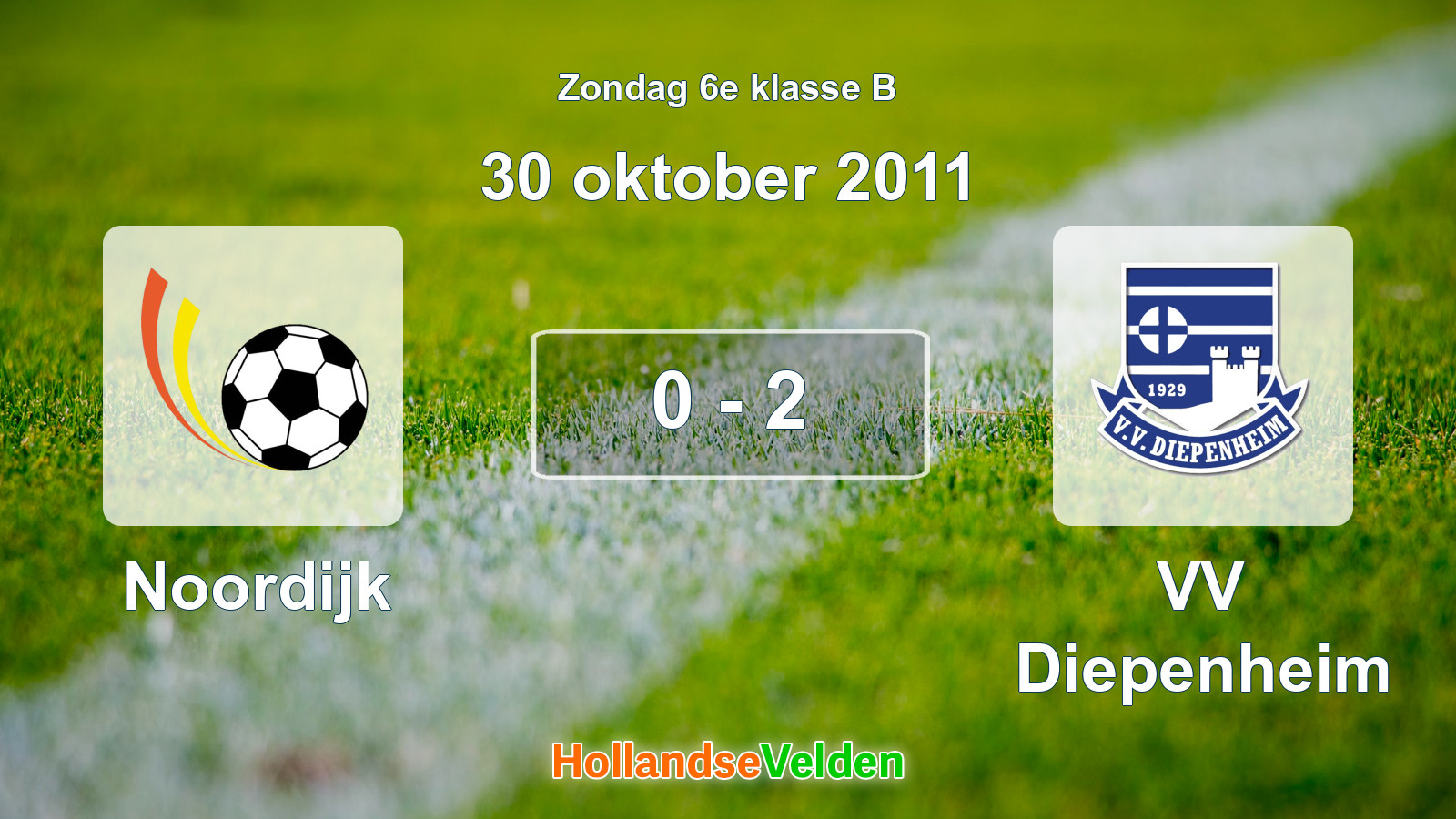 Gespeelde wedstrijd: Noordijk - VV Diepenheim 0 - 2 (30 oktober 2011)