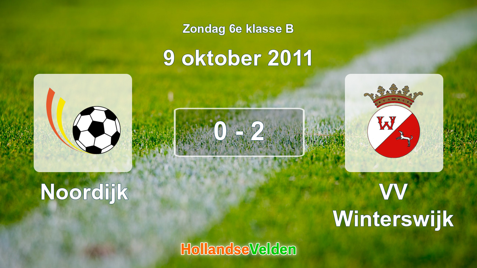 Gespeelde wedstrijd: Noordijk - VV Winterswijk 0 - 2 (9 oktober 2011)