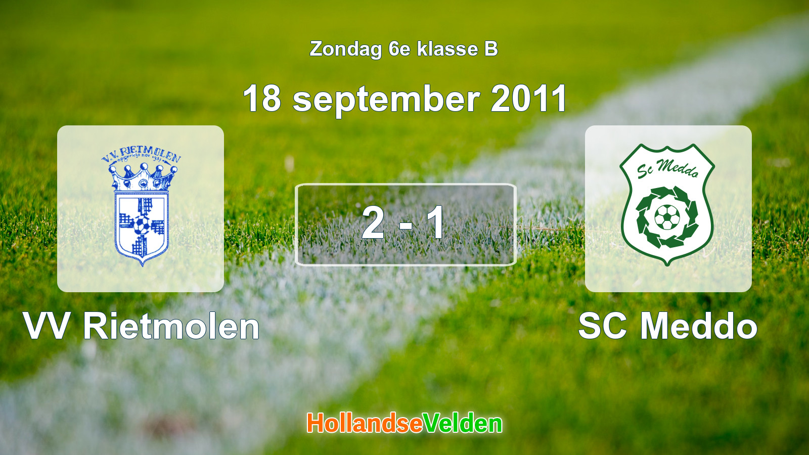 Gespeelde wedstrijd: VV Rietmolen - SC Meddo 2 - 1 (18 september 2011)