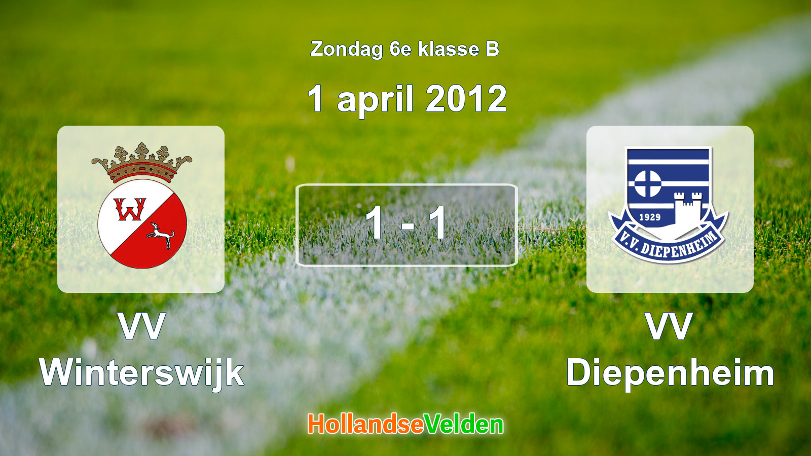 Gespeelde wedstrijd: VV Winterswijk - VV Diepenheim 1 - 1 (1 april 2012)