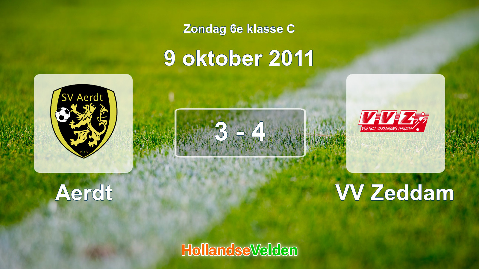 Gespeelde wedstrijd: Aerdt - VV Zeddam 3 - 4 (9 oktober 2011)