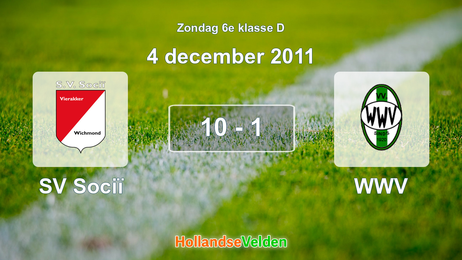 Gespeelde wedstrijd: SV Sociï - WWV 10 - 1 (4 december 2011)