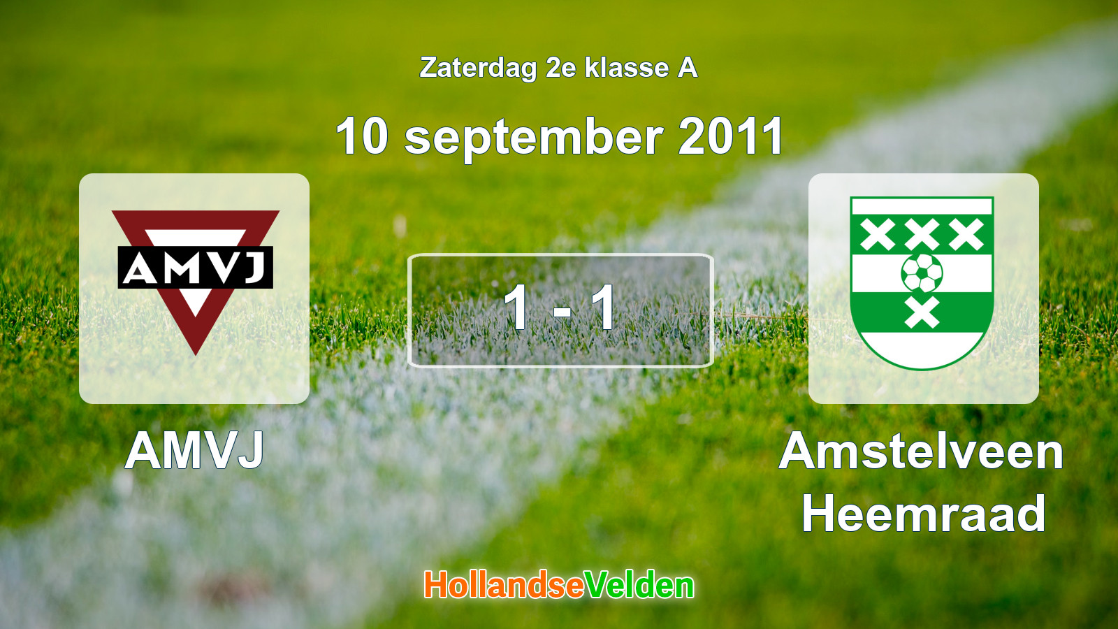 Gespeelde wedstrijd: AMVJ - Amstelveen Heemraad 1 - 1 (10 september 2011)