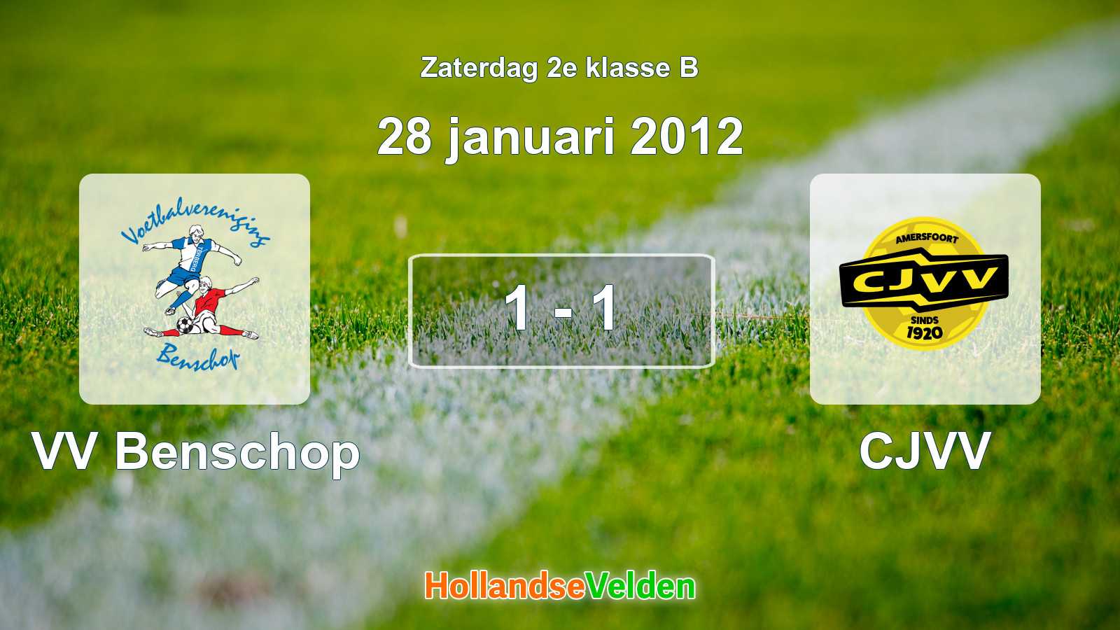 Gespeelde wedstrijd: VV Benschop - CJVV 1 - 1 (28 januari 2012)