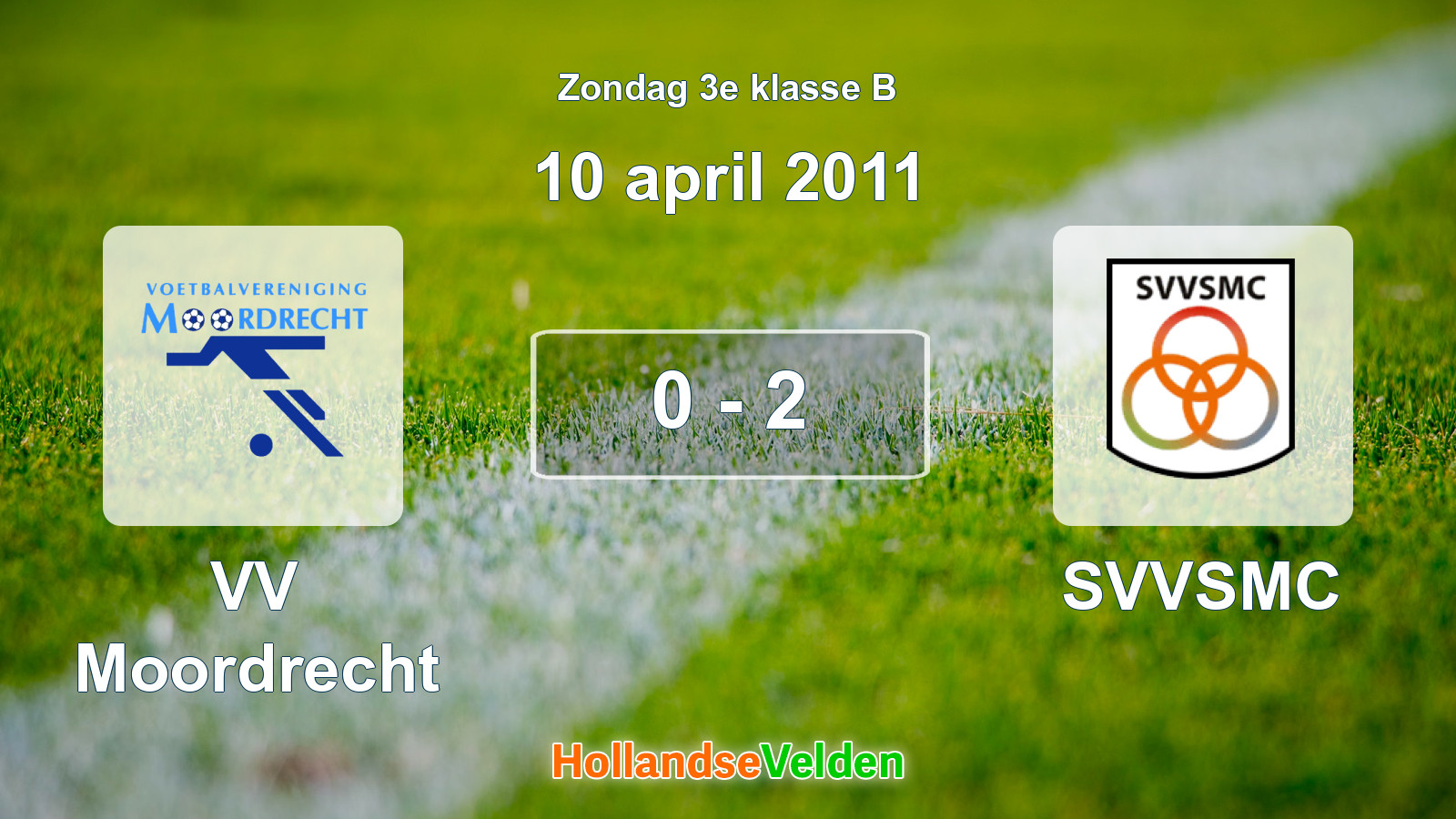 Gespeelde wedstrijd: VV Moordrecht - SVVSMC 0 - 2 (10 april 2011)