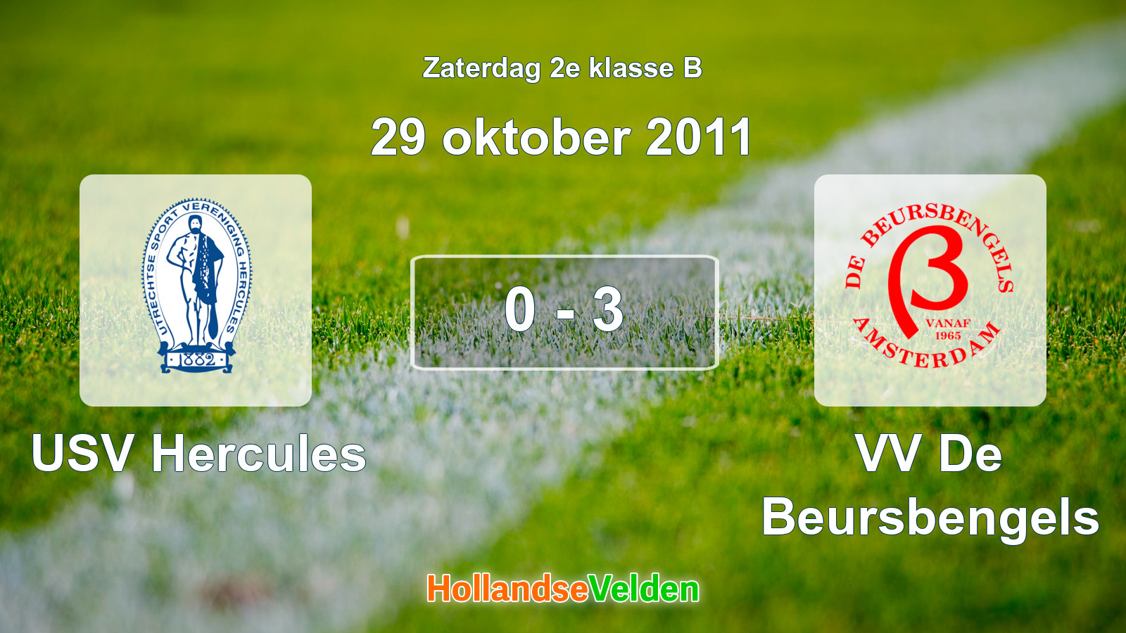 Gespeelde wedstrijd: USV Hercules - VV De Beursbengels 0 - 3 (29 oktober 2011)