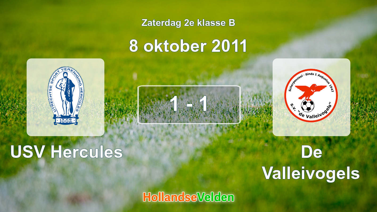 Gespeelde wedstrijd: USV Hercules - De Valleivogels 1 - 1 (8 oktober 2011)