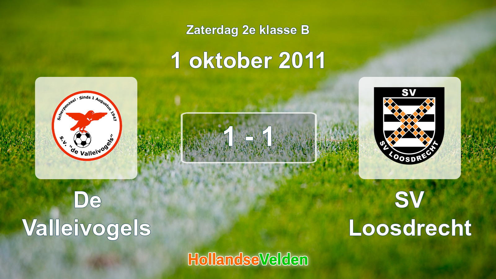 Gespeelde wedstrijd: De Valleivogels - SV Loosdrecht 1 - 1 (1 oktober 2011)