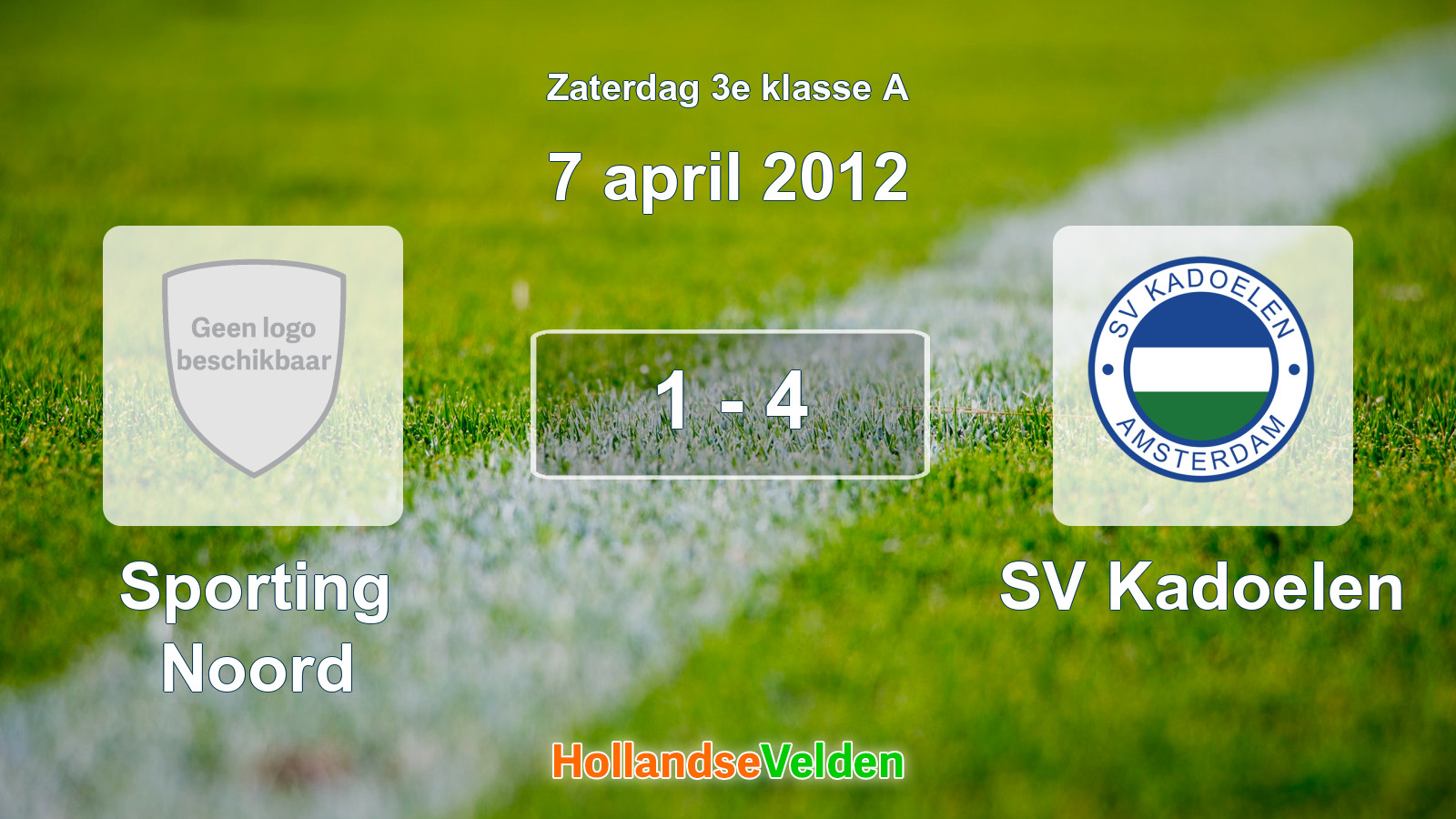 Gespeelde wedstrijd: Sporting Noord - SV Kadoelen 1 - 4 (7 april 2012)
