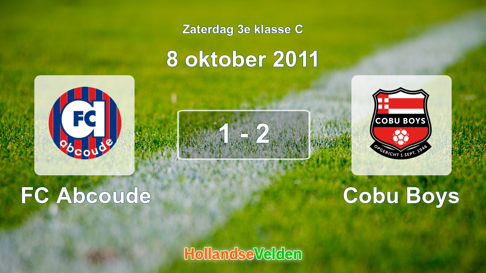 Gespeelde wedstrijd: FC Abcoude - Cobu Boys 1 - 2 (8 oktober 2011)