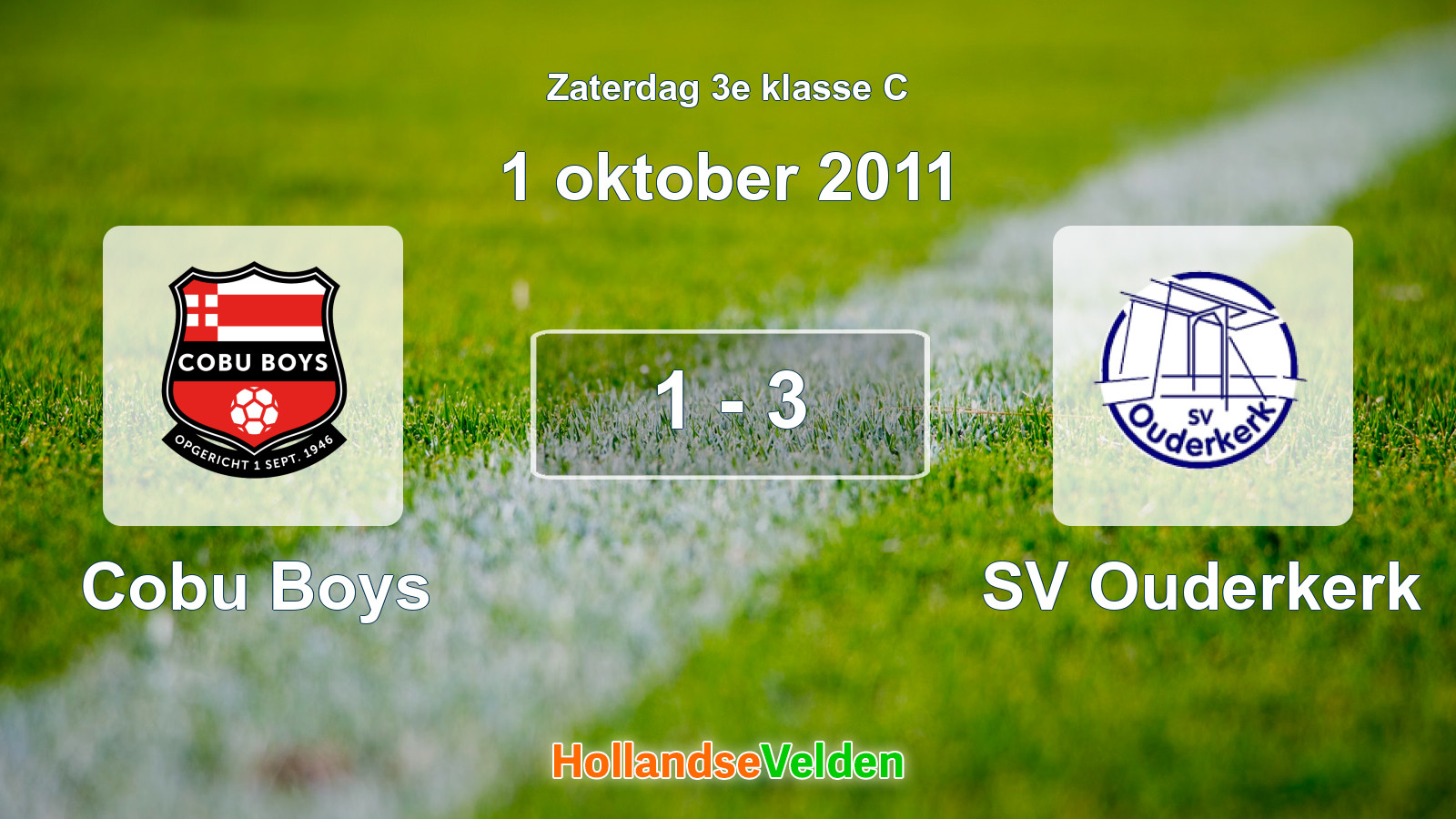 Gespeelde wedstrijd: Cobu Boys - SV Ouderkerk 1 - 3 (1 oktober 2011)